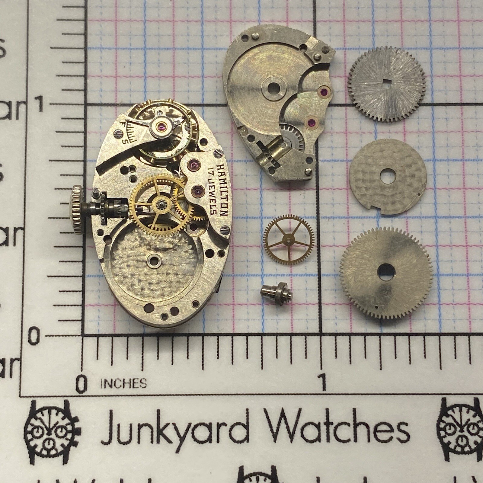 Vintage Hamilton 989 Watch Movement Repairs Parts Spares Watchmaker 17 Jewels