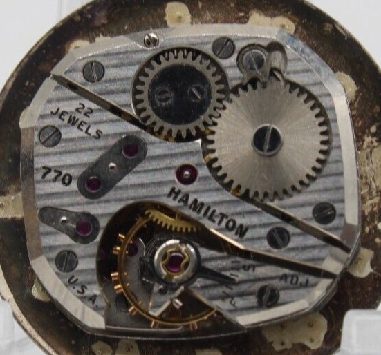 HAMILTON 770 WATCH MOVEMENT 22j 20.5x22mm FOR REPAIR (FH)