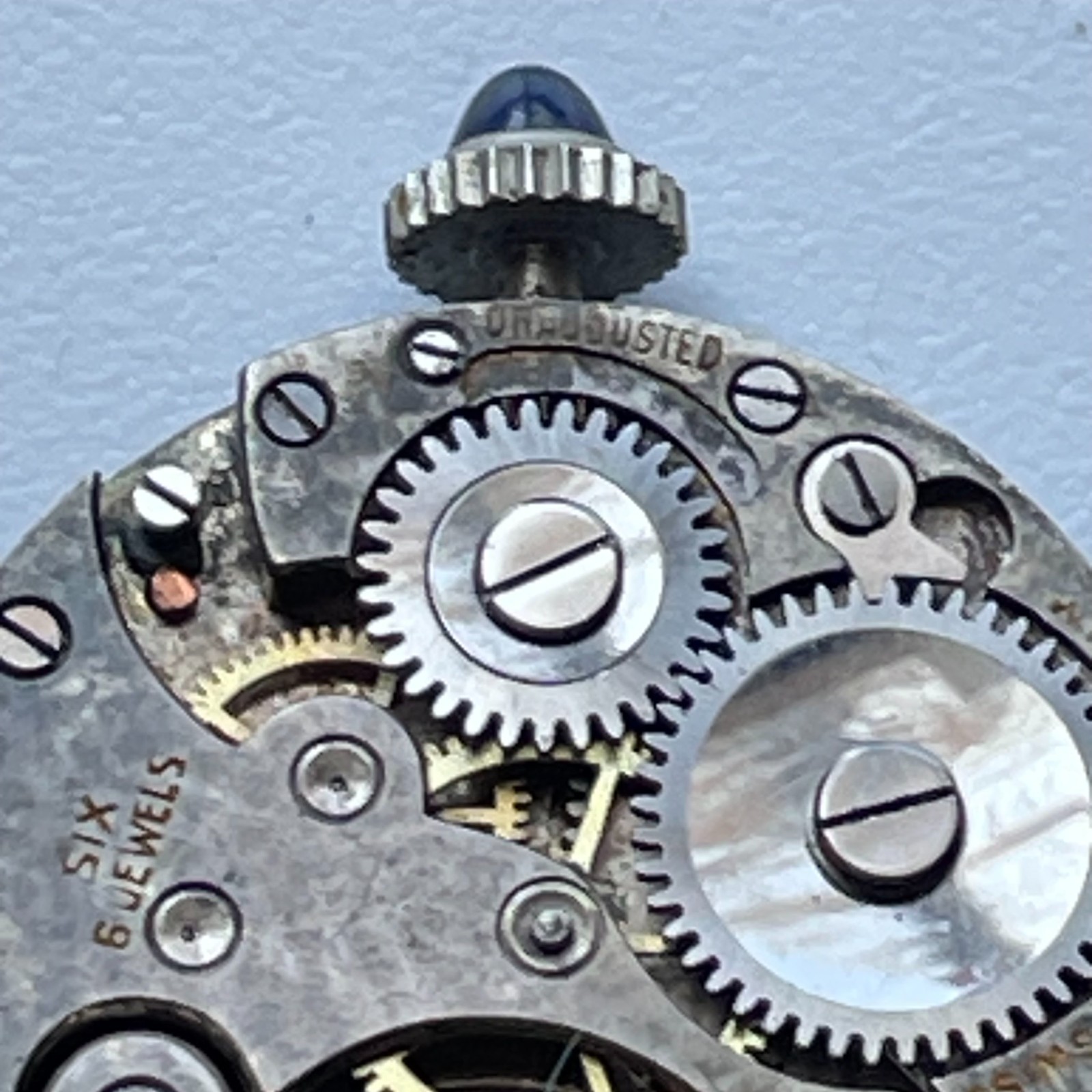Antique Swiss Ladies Watch Movement Parts Repair Art Deco 6 Jewels