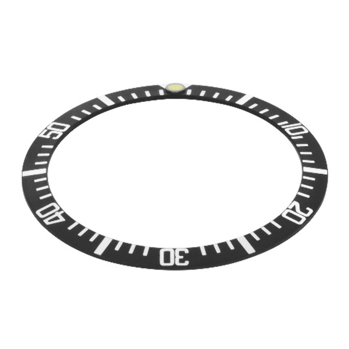 Black Faded Fat Number Replacement Bezel Insert With Pearl 36.50mm x 30.20mm