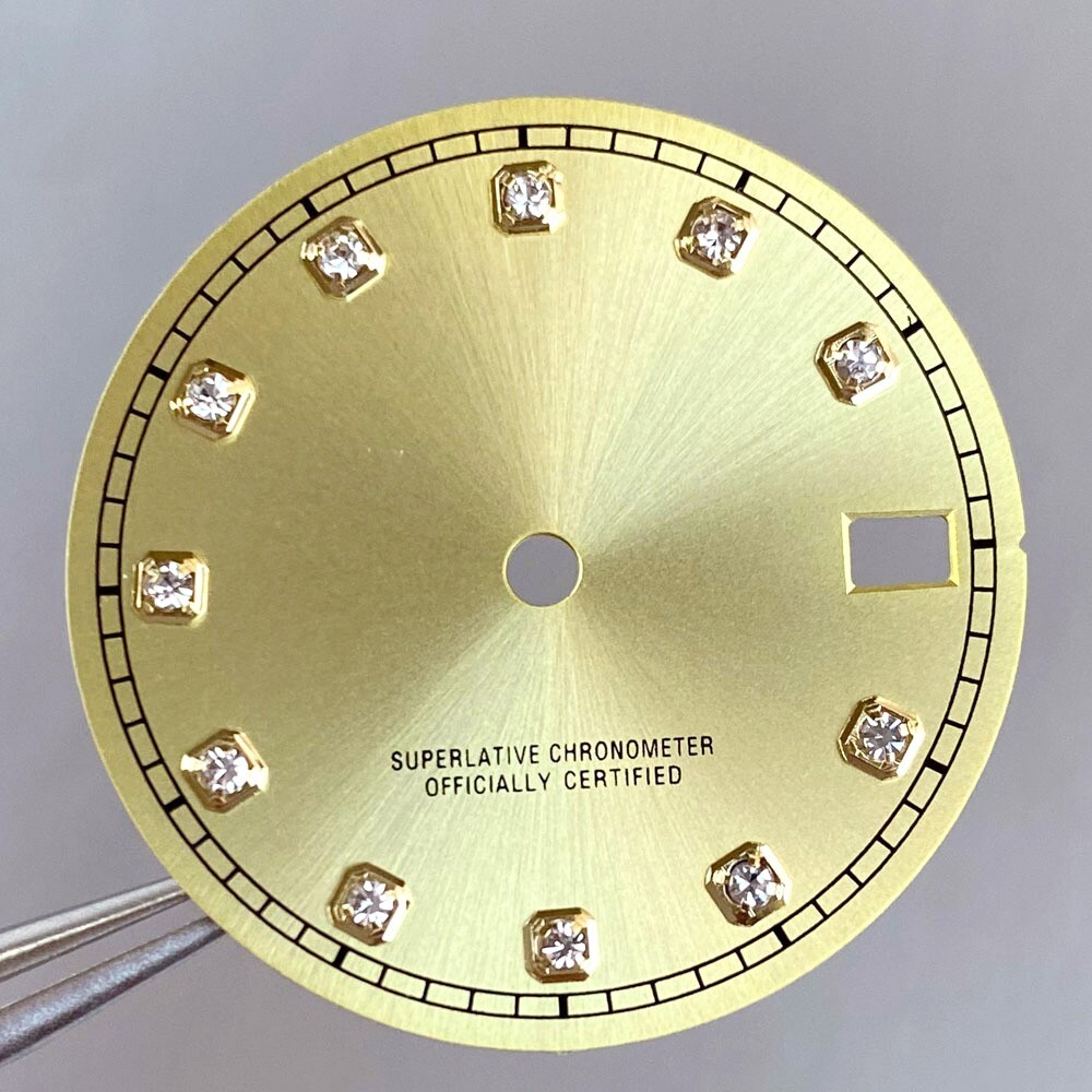 28.5mm Mod Sterile Watch Dial Fit NH35 Sunburst Blue Green Silver Diamond Index