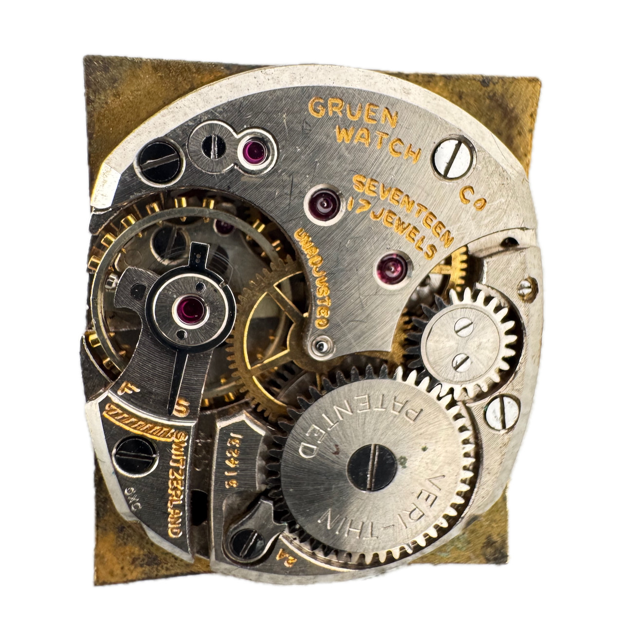 Vintage 19.5mm Gruen Verithin 17j Mechanical Men’s Wristwatch Movement Swiss