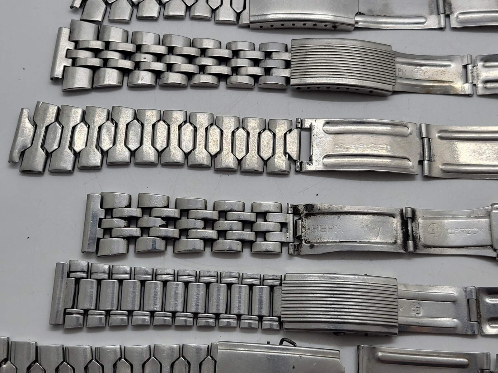 Vintage stainless steel bracelets USSR wristwatches different for spare parts