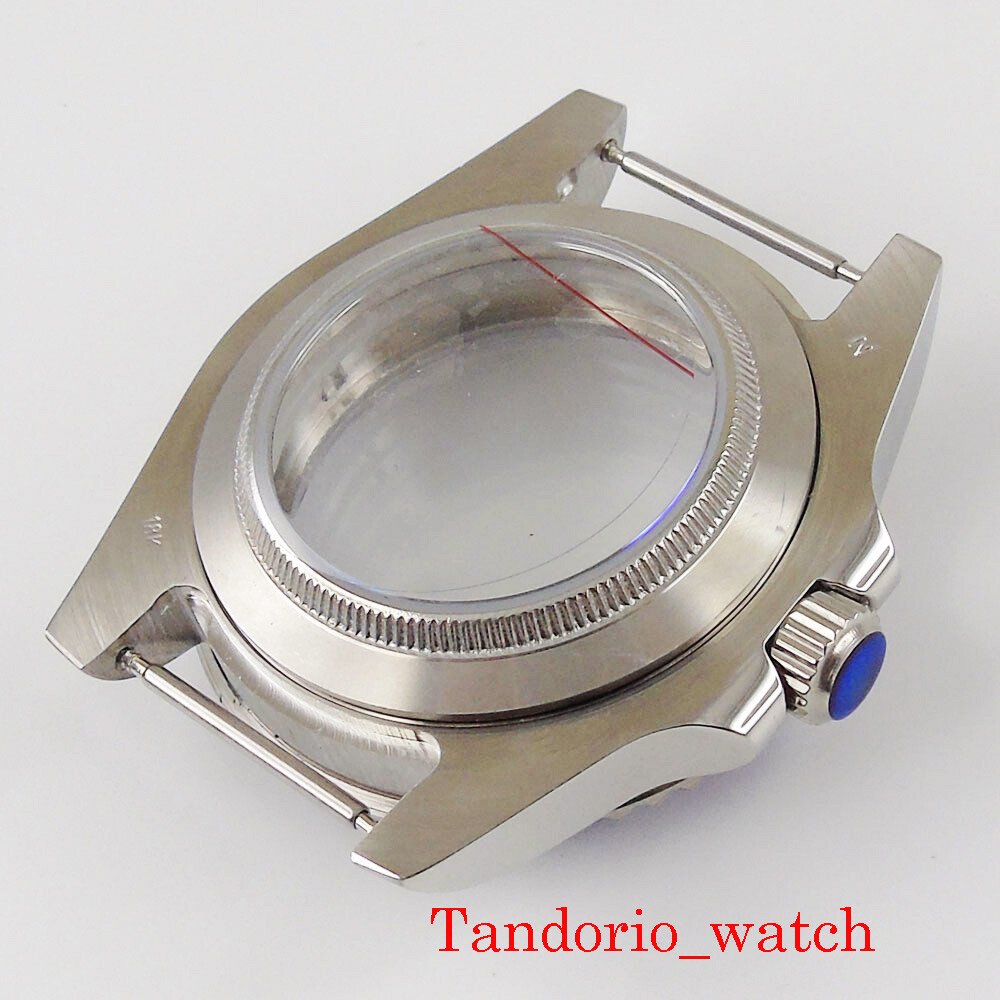 40mm Sapphire Glass Watch Case fit NH34 NH35 NH36 Auto Movement Blue Red Bezel