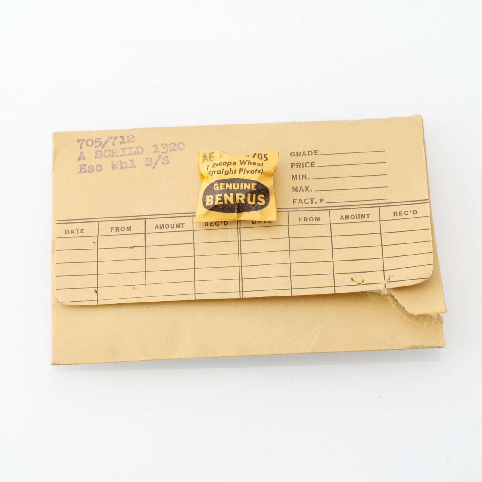 Benrus CL – AS 1320 Escape Wheel Watch Part New Old Stock Bestfit 705/712