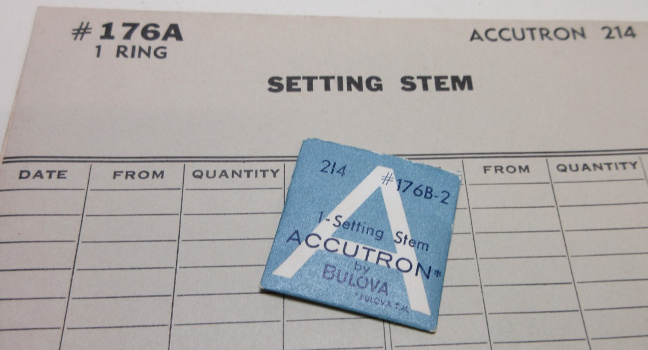 BULOVA ACCUTRON SETTING STEM 214 #176B-2 WATCHMAKER REPLACEMENT PART #269