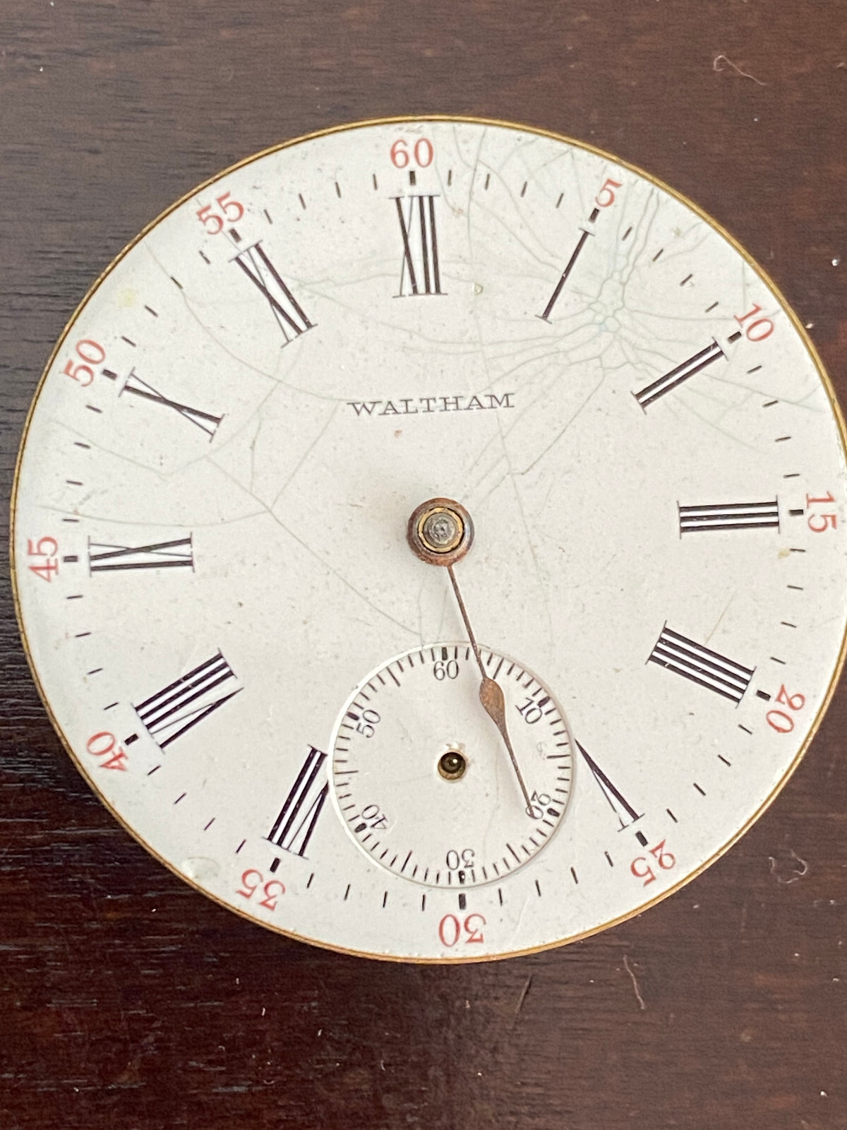VINTAGE 18S WALTHAM POCKET WATCH MOVEMENT FOR PARTS ONLY. GR. 1 , YEAR 1908