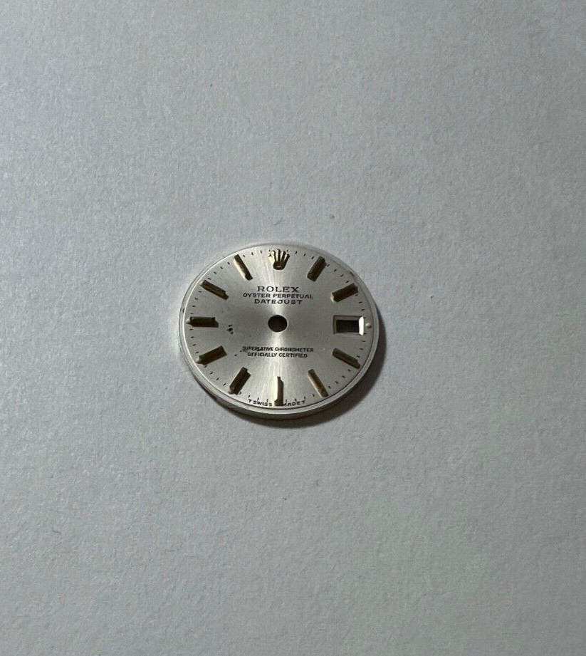 GENUINE & AUTHENTIC ROLEX LADY 26MM DATEJUST YELLOW STICK MARKER SILVER DIAL