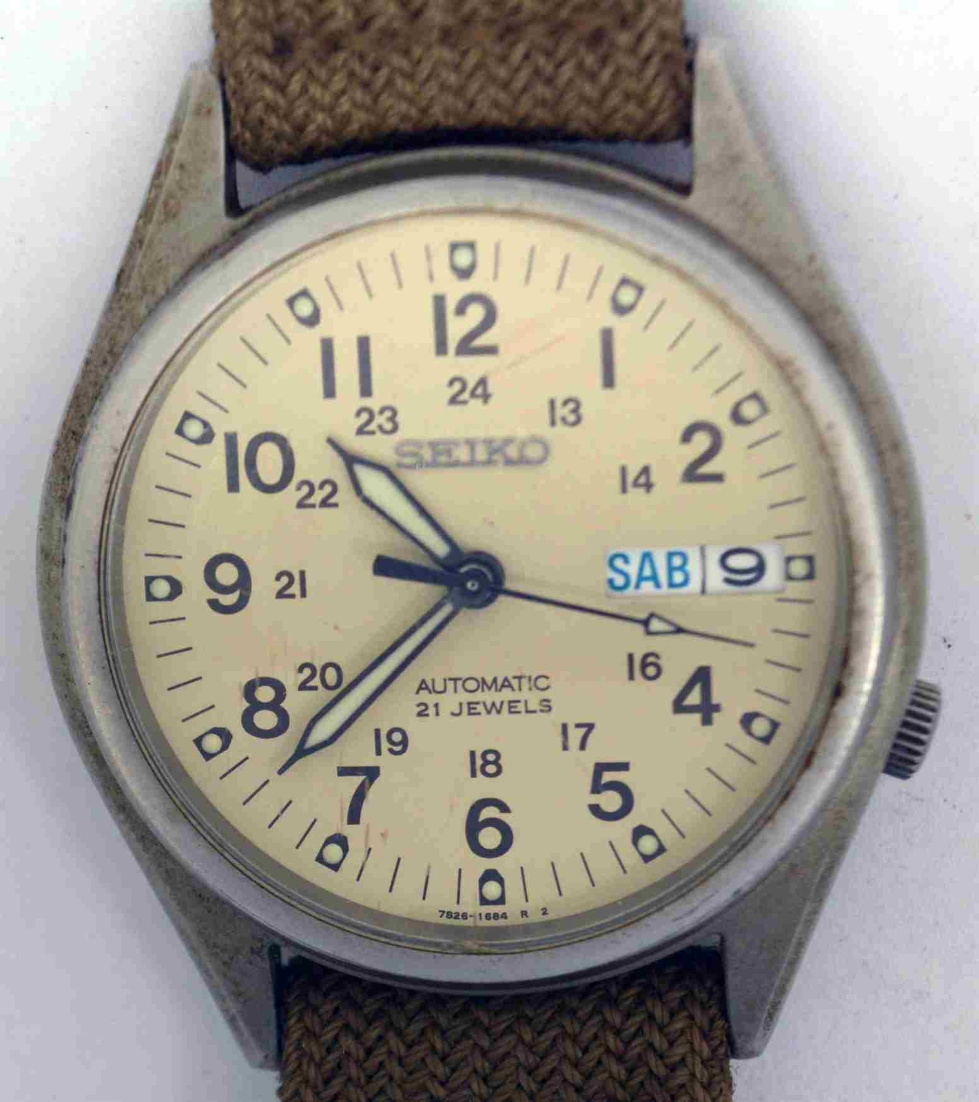 VTG SEIKO Military Style Steel Wristwatch. Ref: 7S26-00D0, Cal: 7S26S. For