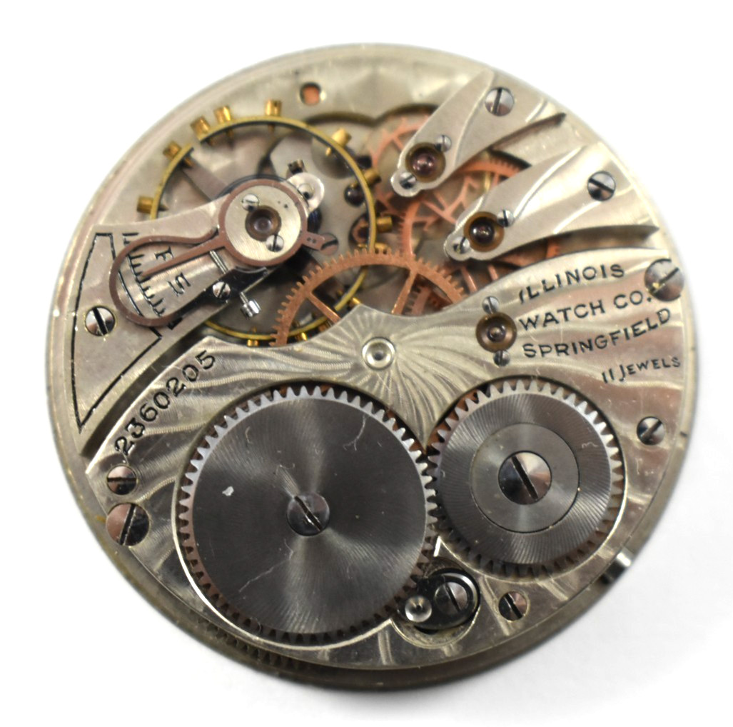 Vintage Illinois Grade 219 12s 11J Hunting Pocket Watch Movement lot.wg