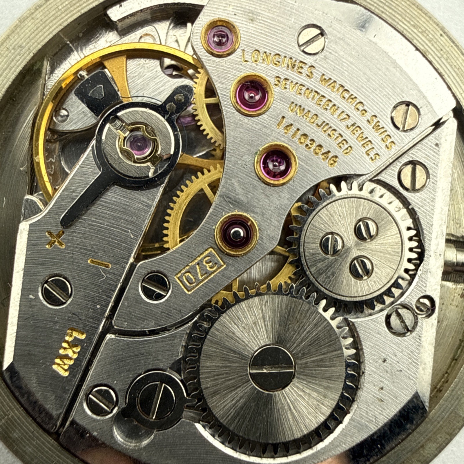 Longines Cal. 370 Wristwatch Movement With Dial & Hands – Good Balance Wheel