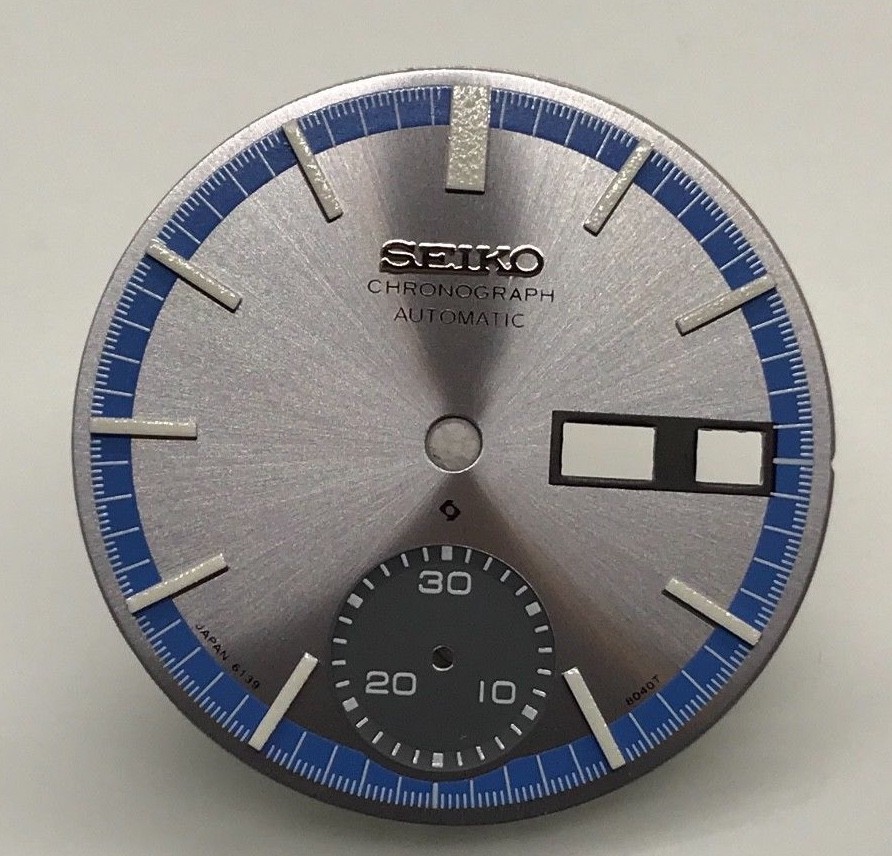 Replacement Dial for Seiko 6139 – 8020 Chronograph Automatic Blue And Silver