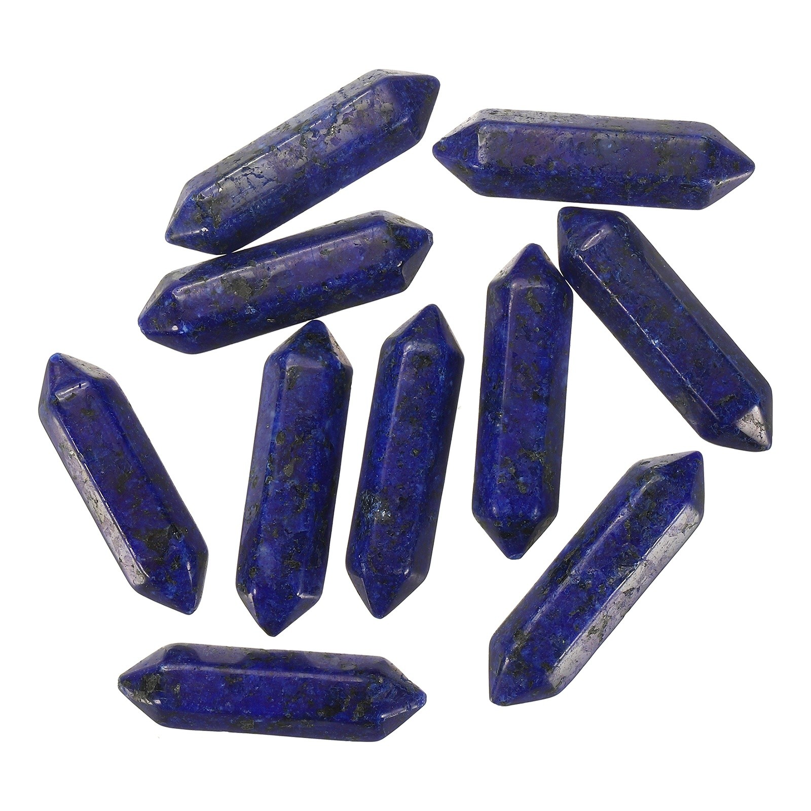 10 Pack Blue Gold Quartz Crystals Polished Crystals Bulk for Jewelry Making
