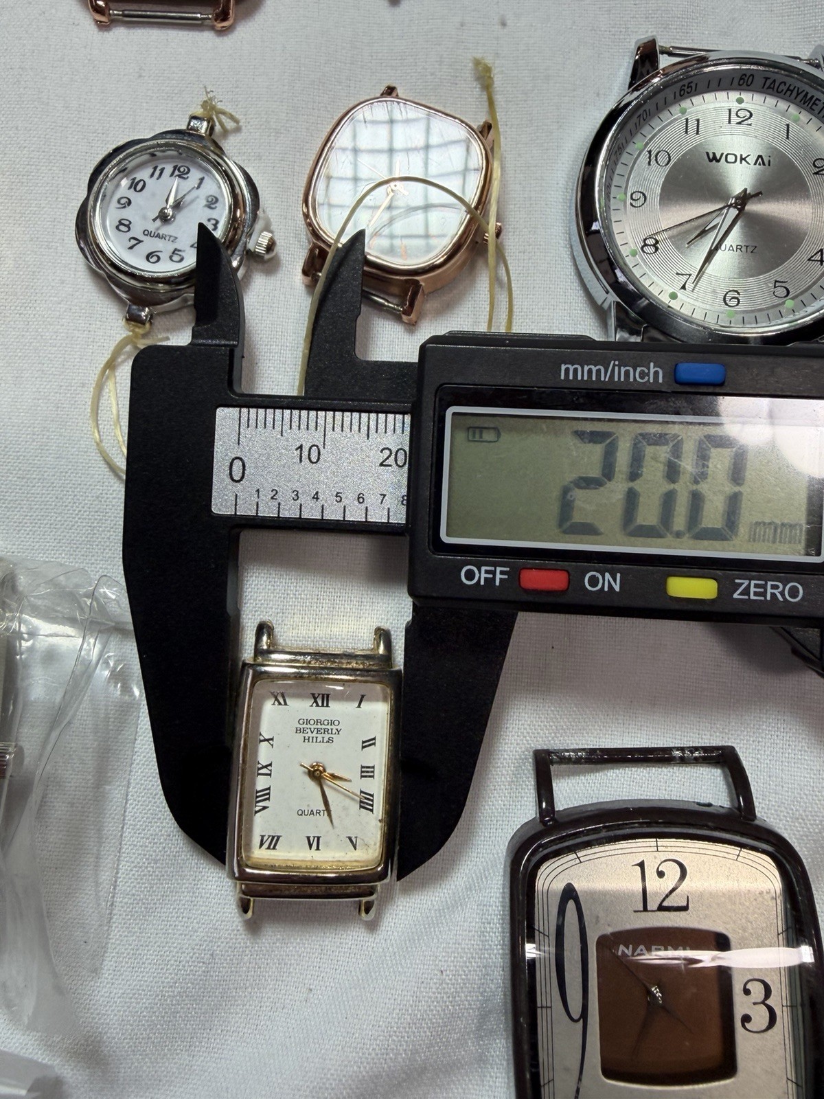 Watchmaker Lot 85 Watch Heads Cases Quartz Parts Repair Silver Spoon Geneva