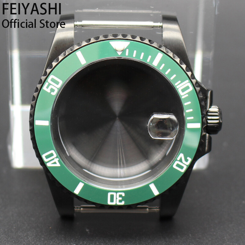 40mm Improved GMT Submarine Yacht watch Cases Ceramic Bezel For Nh35 NH36 NH38