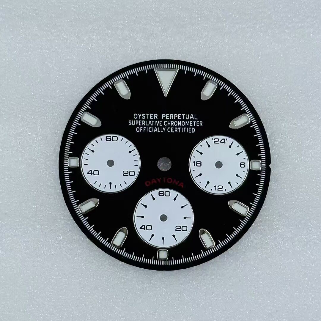 29.5mm Multi-functional Watch Dial Green Luminous for VK63 Movement Parts