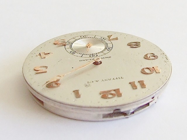 Tiffany & Co Art Deco pocket watch movement Longines 17.79 ABC. Working