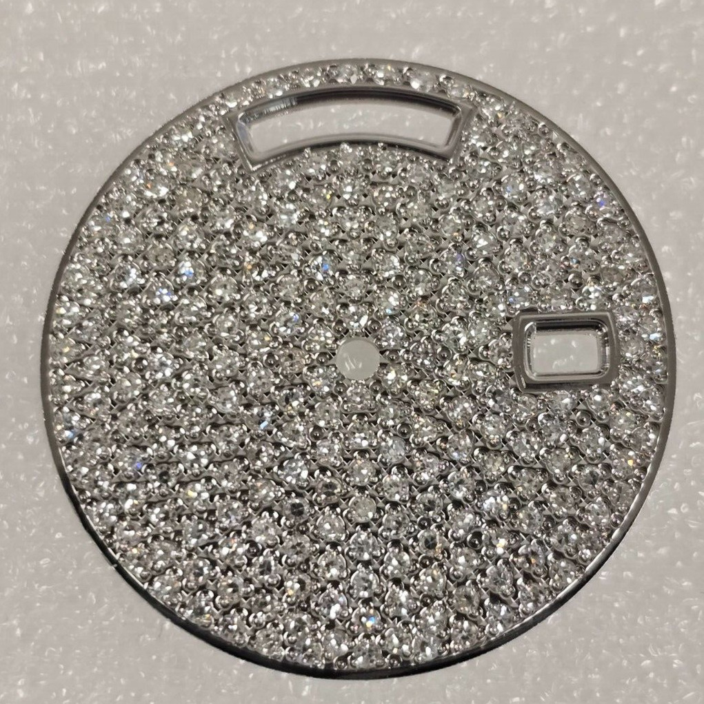 Custom Rolex 36 mm Day Date Dial Pave diamond dial for Models 18039, 18239