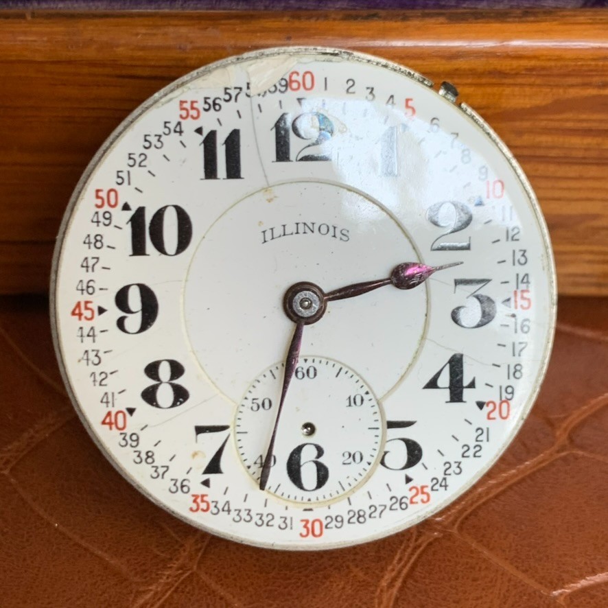 1915 Illinois A. Lincoln 16S 21 Jewels Railroad Grade Pocket Watch Movement Runs