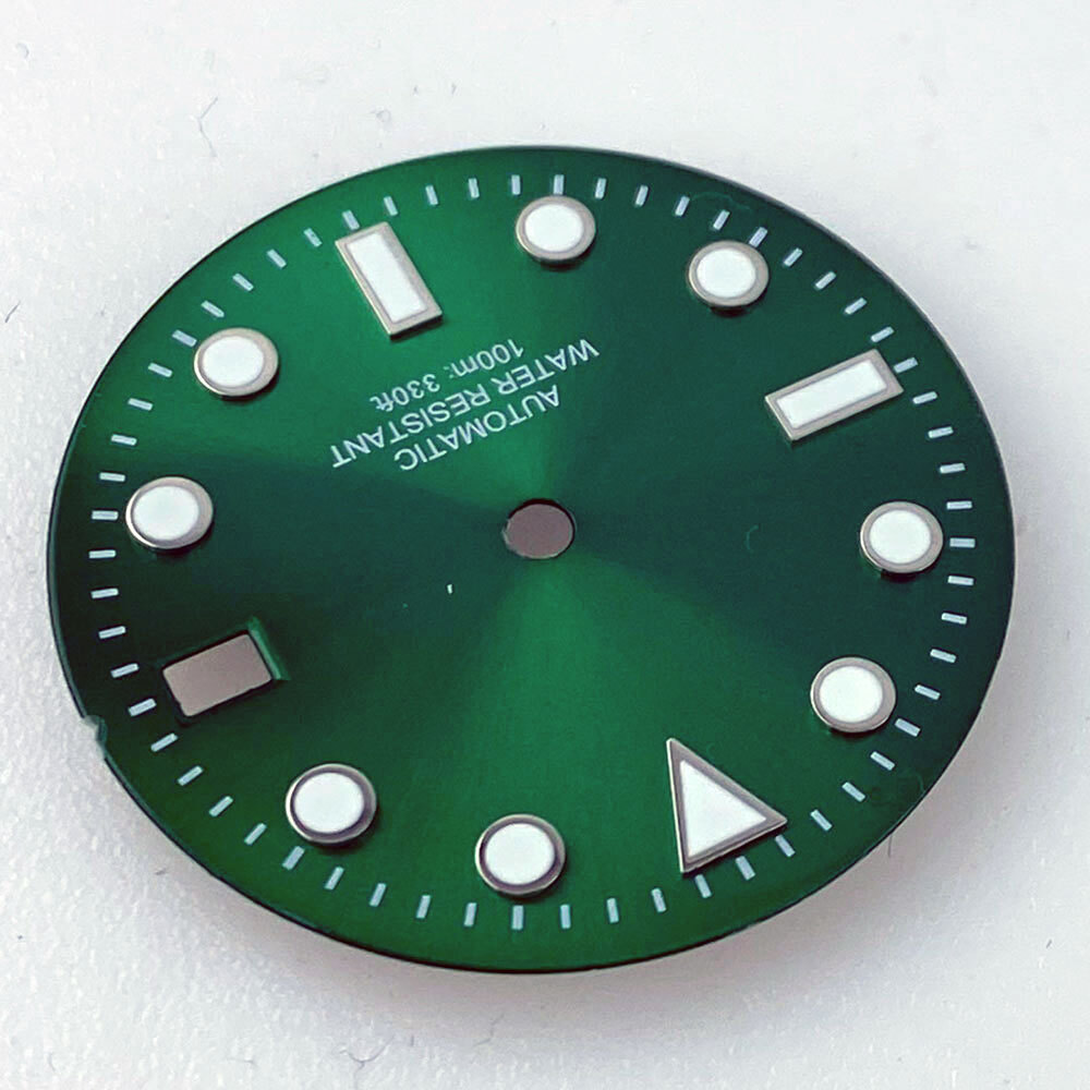 29mm Black Blue Green Luminescent Dial and Hands fit NH35 NH36 Movement