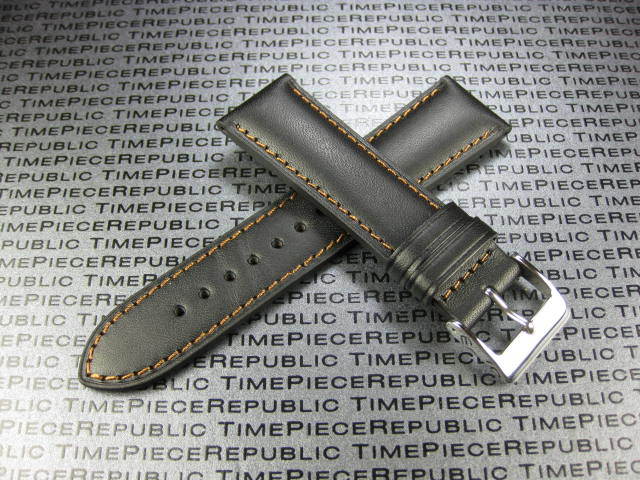 21mm Black GENUINE CALF LEATHER STRAP Watch Band IWC TOP GUN Pilot Portuguese 6