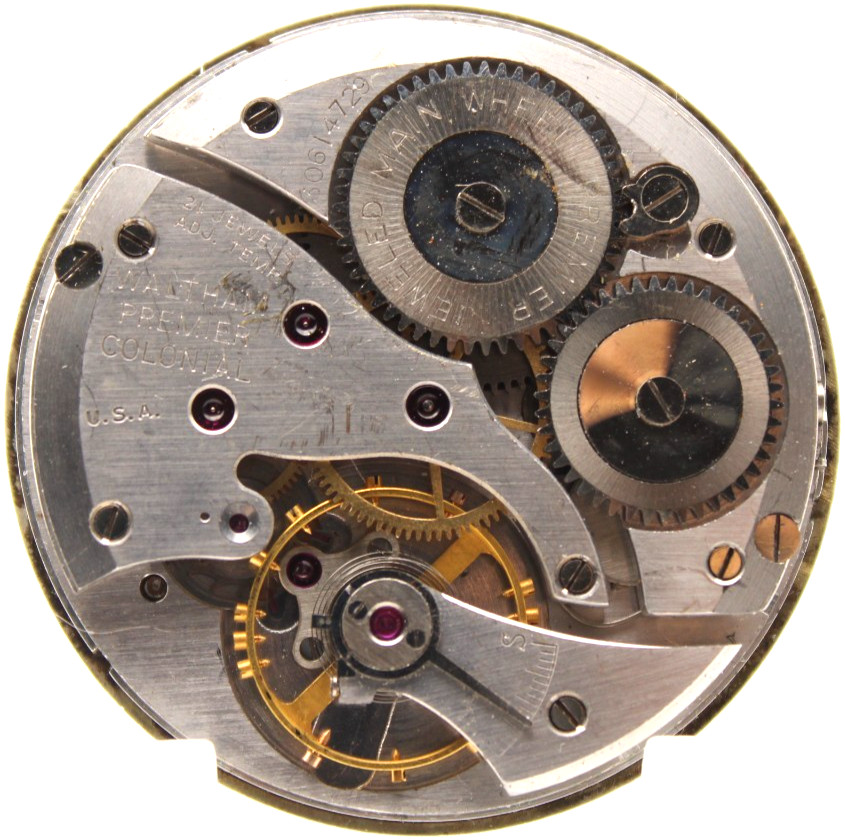 1940 WALTHAM PREMIER POCKET WATCH MOVEMENT 30614729 GRADE 221 12s 21j (JA2)
