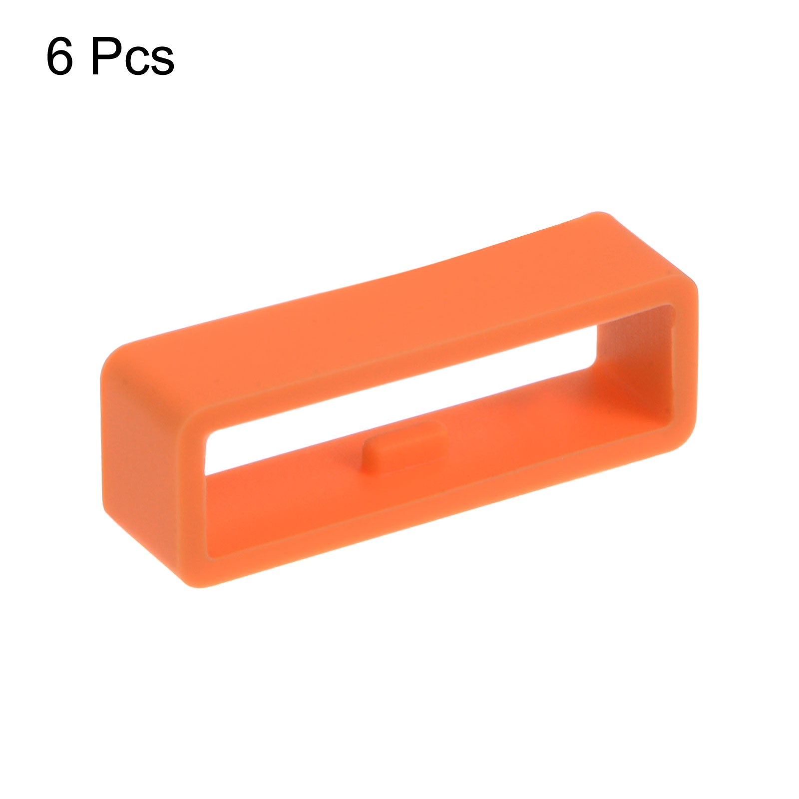 6pcs Watch Strap Circle Fixing Circle 26mm Rubber, Orange
