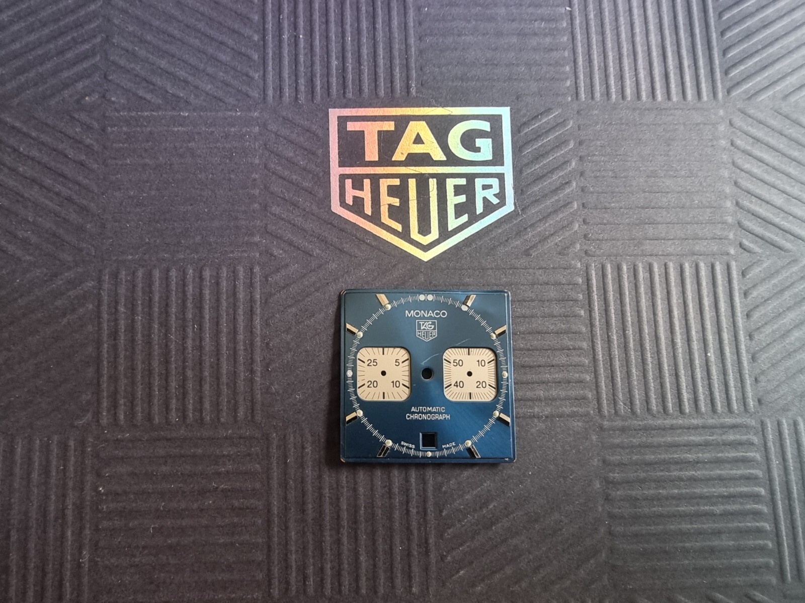TAG Heuer Monaco blue chronograph dial plastic glass steel surround parts CW2113