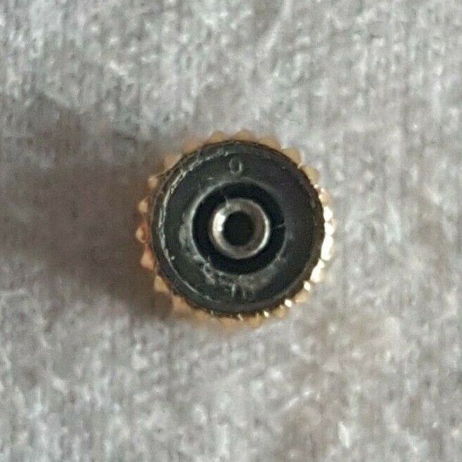 Omega Water Resistant Crown, Gold Plated, Part Number 42052