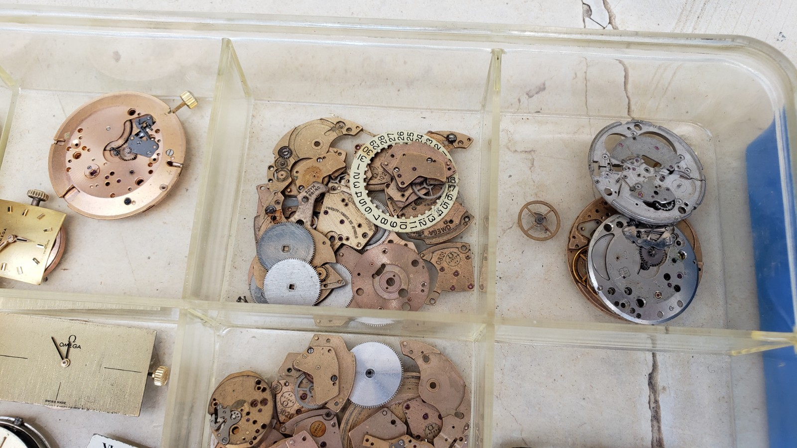 Huge Lot Of Omega Watch Movements & Dials & Parts