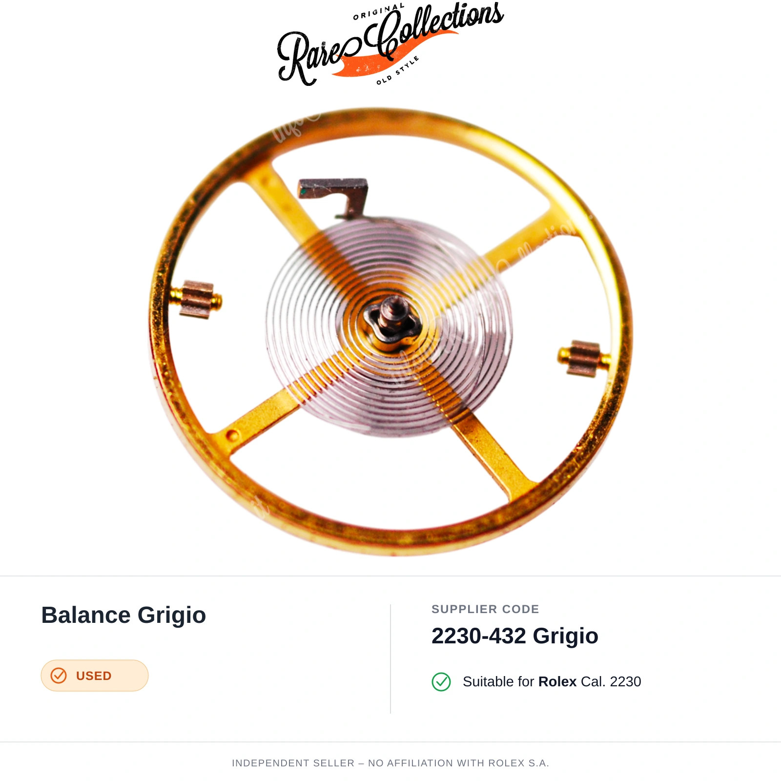 Balance Grigio for Rolex (cod. 2230-432 Grigio) — Used Good Condition