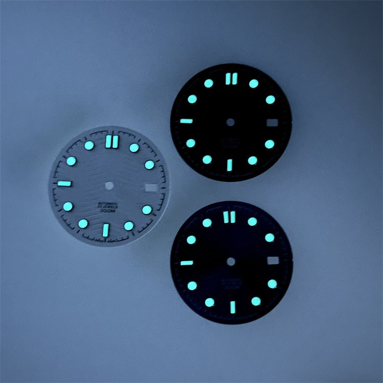 31mm Water Ripples Watch Dial Blue Luminous For Nh35 Movement Watch Accessories
