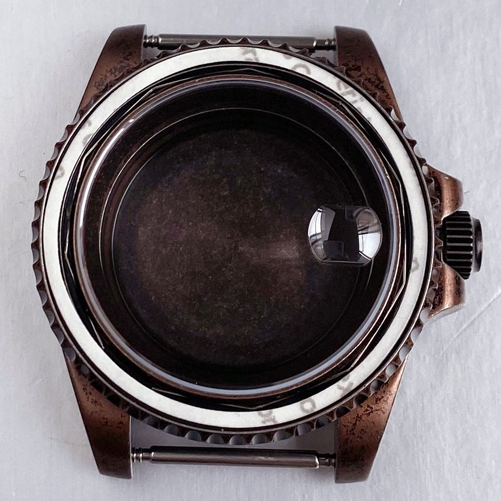 40mm Sapphire Watch Case Copper Plated fit NH34 NH35 NH36 2824 120 click bezel