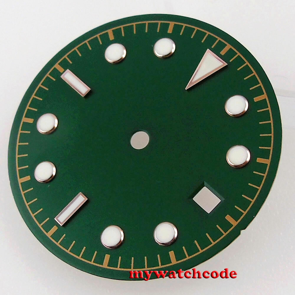 30.5mm black blue green sterile luminous dial fit NH35 ETA 2824 2836 Miyota 8215