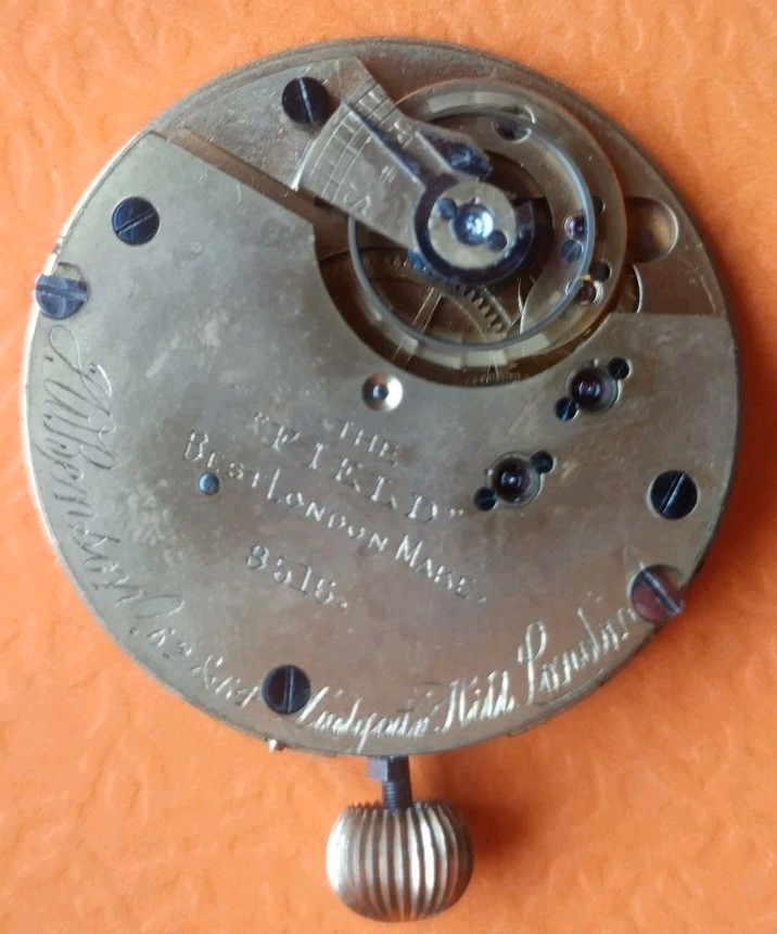 J W Benson London The “Field”pocket watch movement white Roman dial sub-seconds