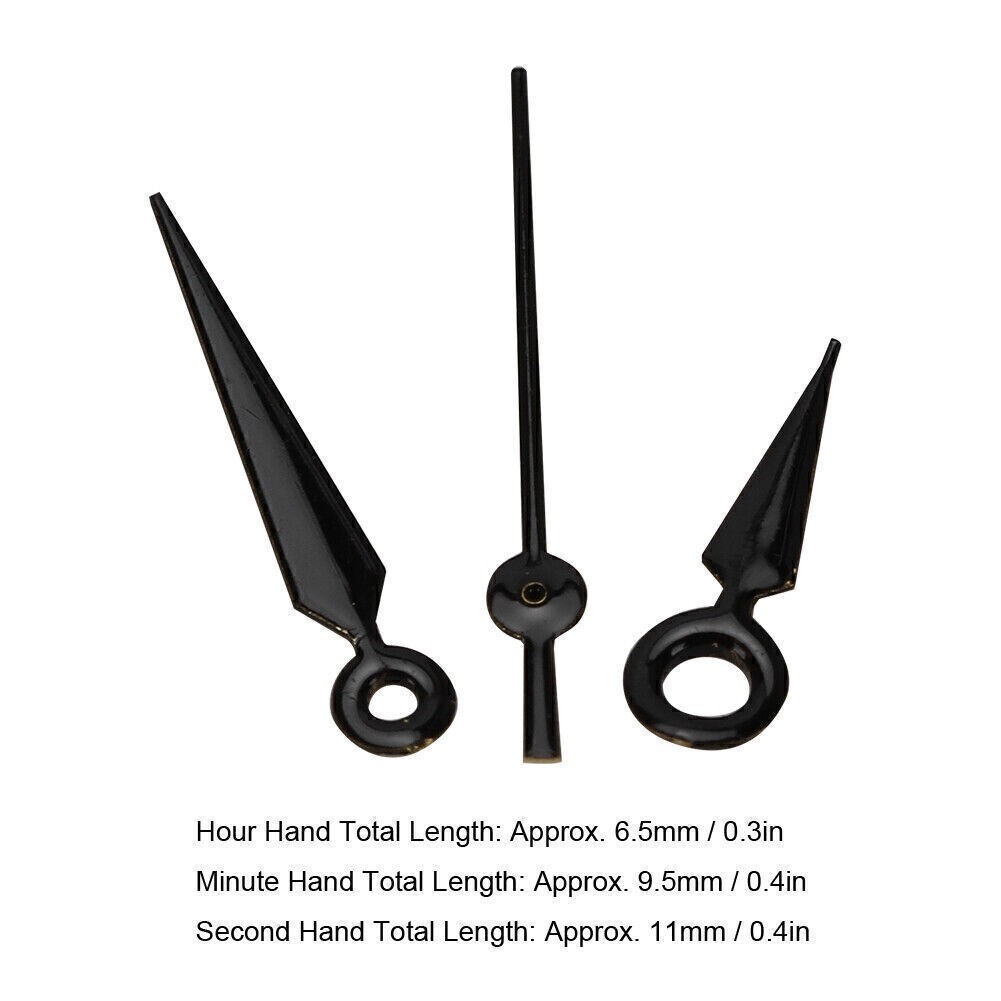 2035 Black Gold Watch Hour Minute Second Hands Watch Needles for 2035 Movement