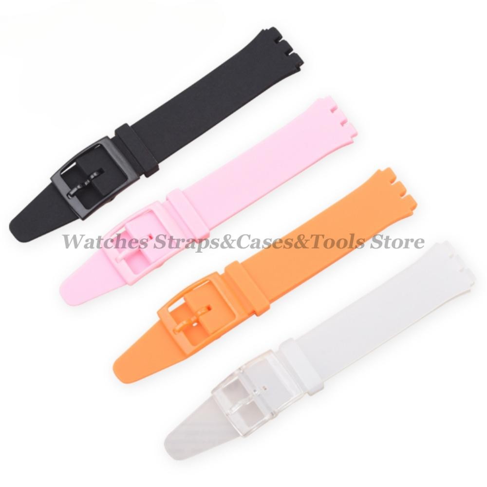 Soft Silicone Watch Band for Swatch 16mm 17mm 19mm 20mm Rubber Strap Sports Repl