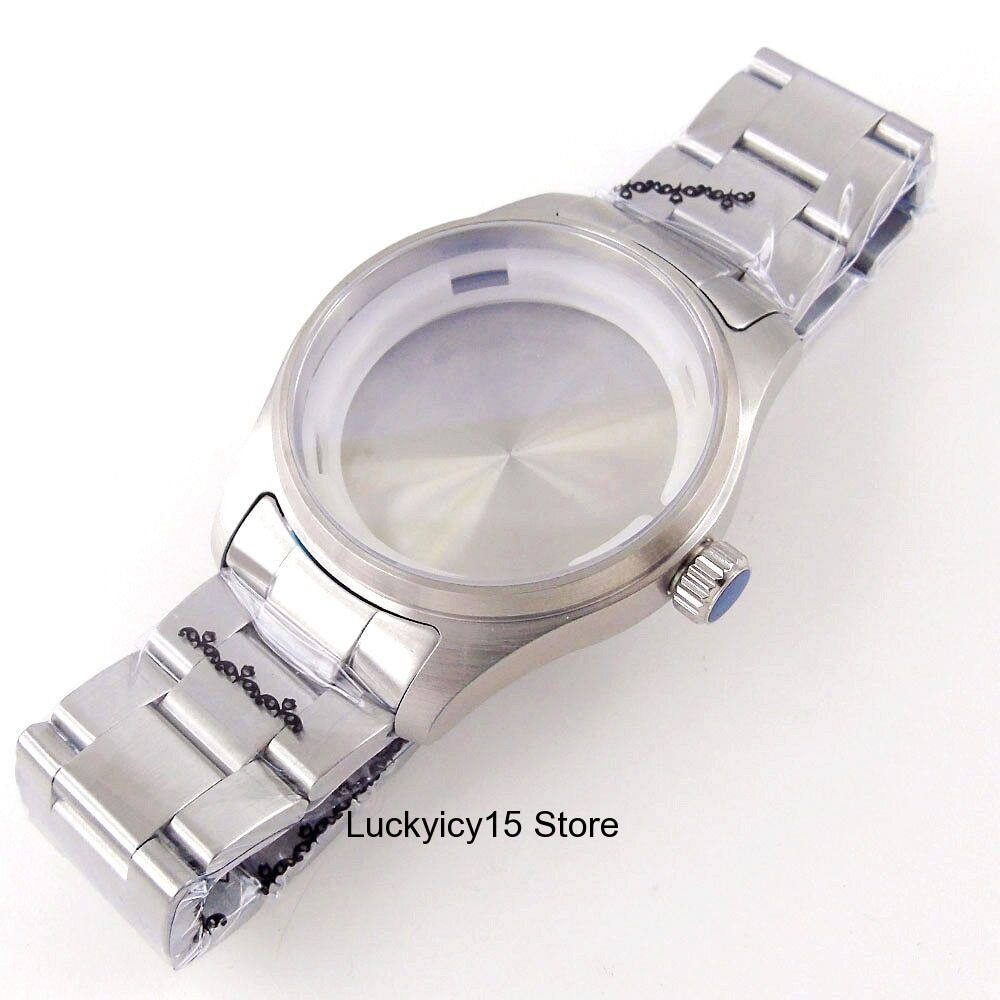 36mm Tandorio Sapphire Glass Pilot Watch Case Bracelet For NH35 2824 PT5000 200M