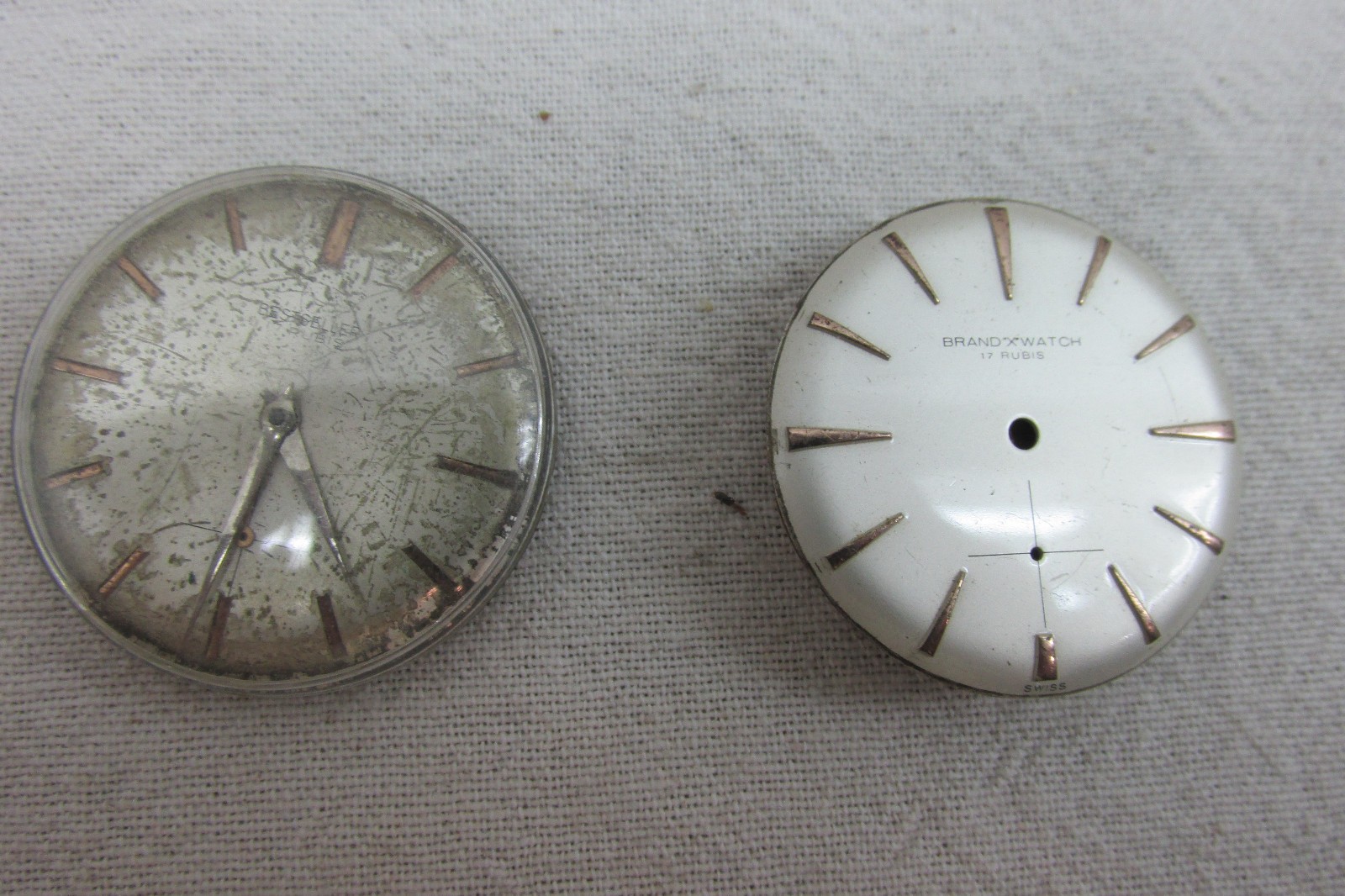 Lot of 6 Vintage Swiss UT Unitas Movements & Dials – Tressa, Renis, Denis – 17 J