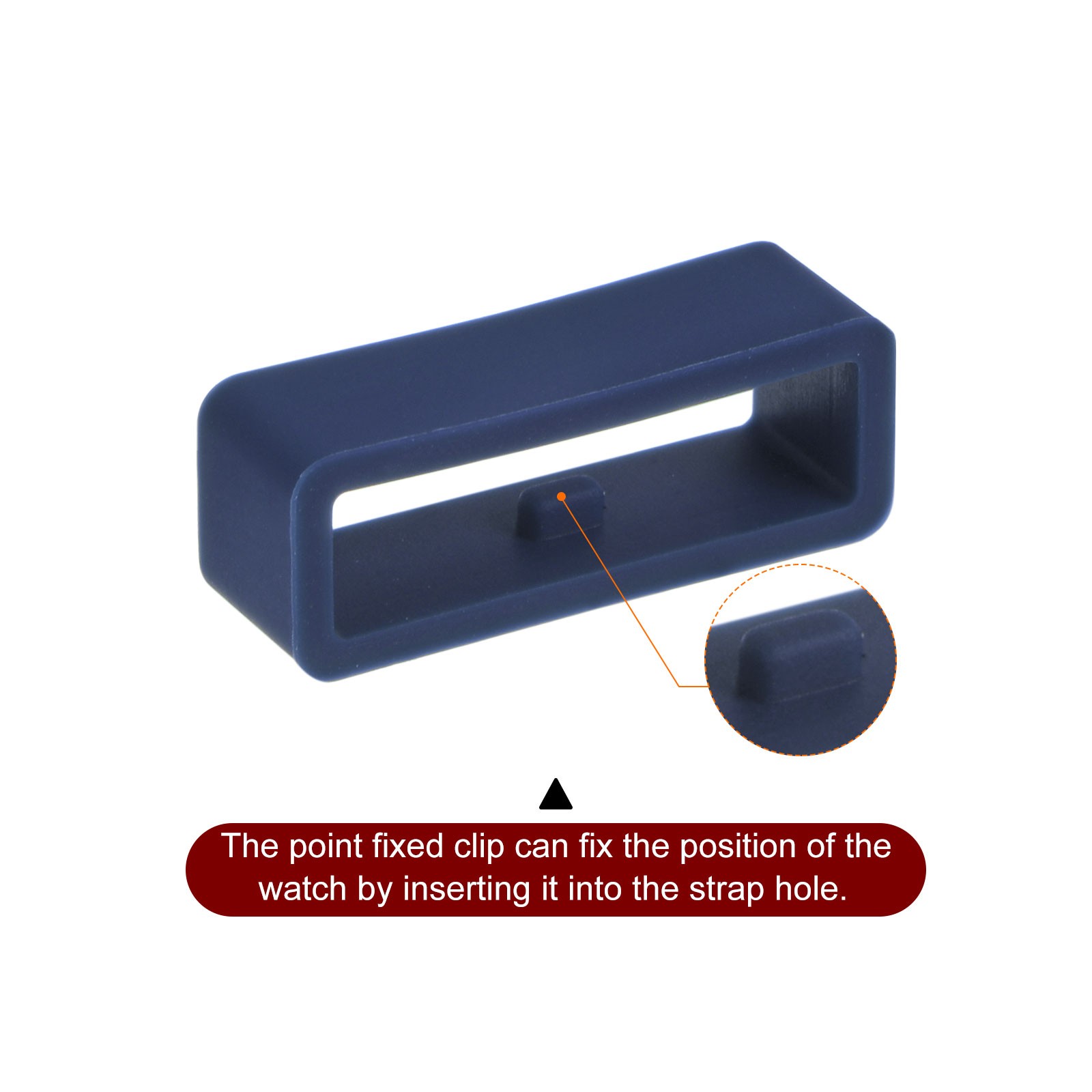 6pcs Watch Strap Loop Fastener Rings 20mm Rubber Watch Holder Keeper Navy Blue