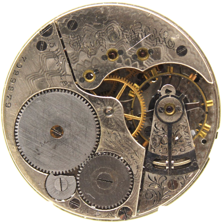 1898 ELGIN POCKET WATCH MOVEMENT 7029279 GRADE 158 16s 15j (F4C3)