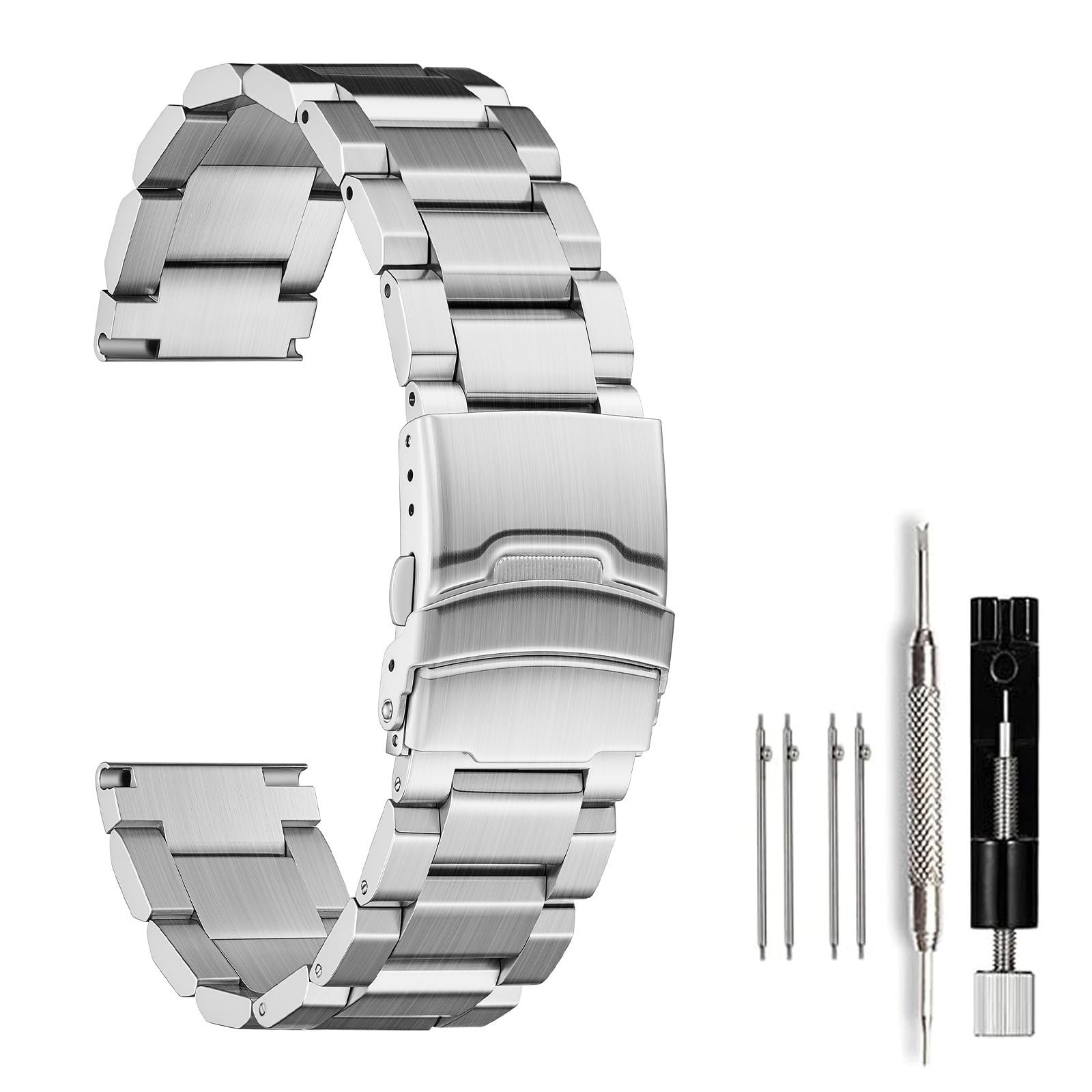 Nelumbo Watchband Classic Stainless Steel Brushed Metal Watch Strap for Women…