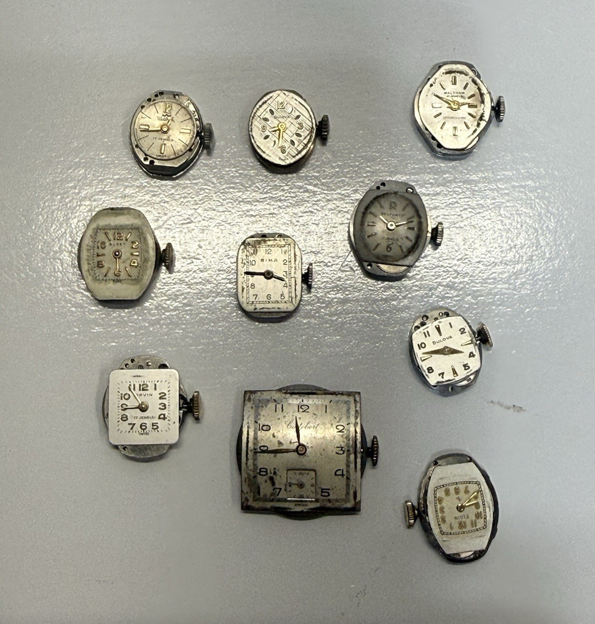 Vintage Wristwatch Bulova/Elgin/Waltham/Buren/Rima/Belforte Movements Lot