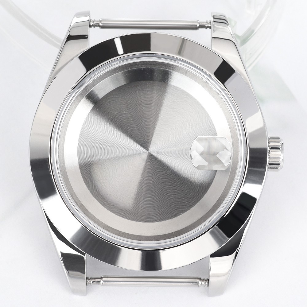 FEIYASHI 39mm Diver Watch Case Retro Silver Oyster Style For Seiko NH35 Movement