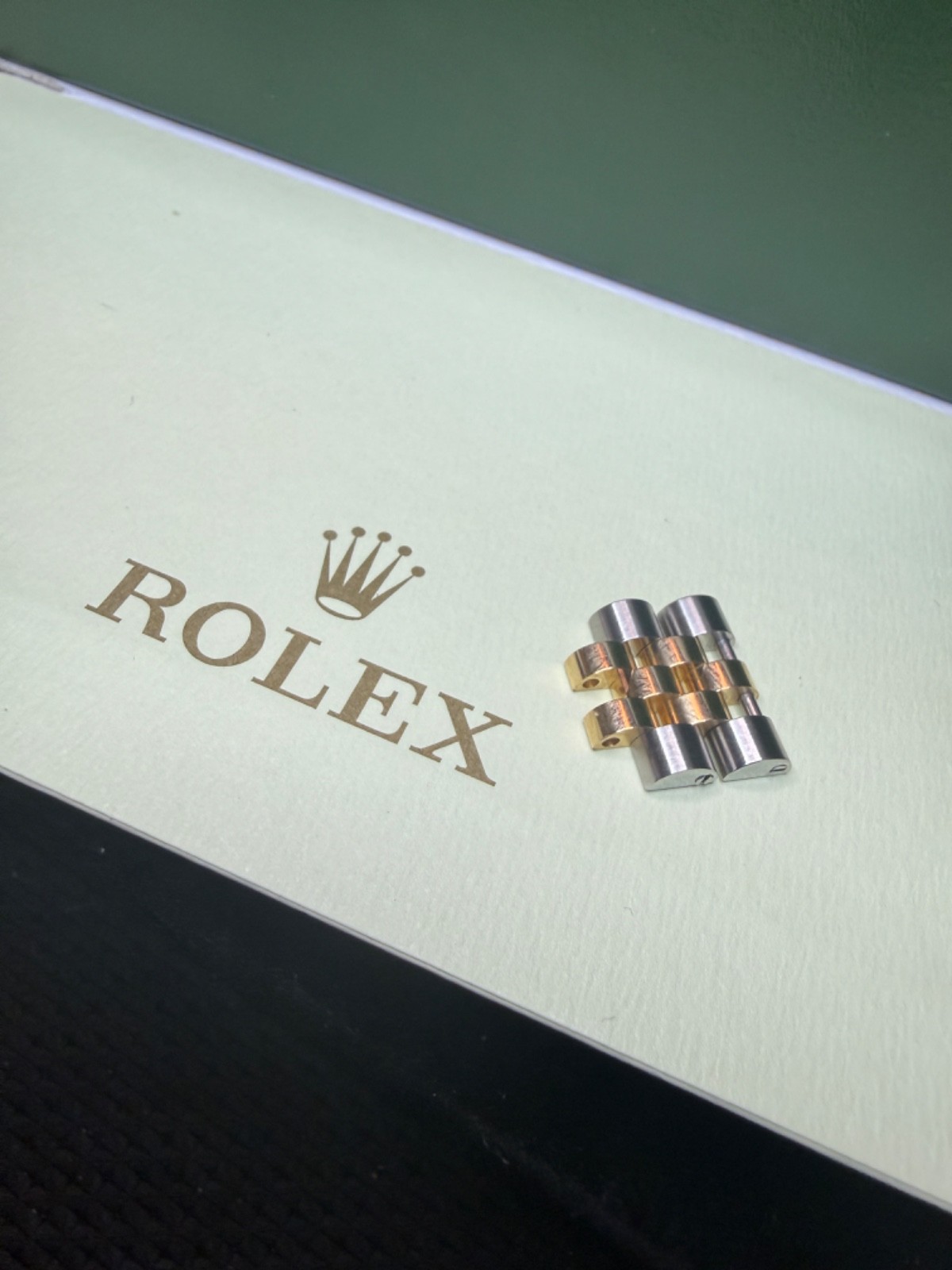 Authentic Rolex, 2 Jubilee Links, 18K Yellow Gold /SS, 16.1 mm (2 Links Only)