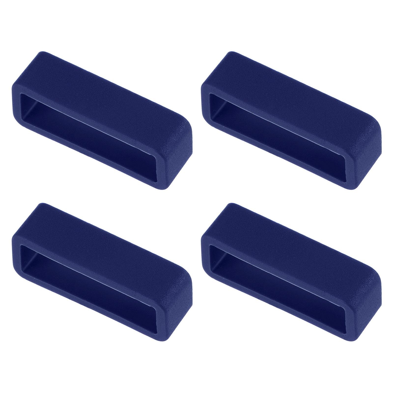 Watch Band Strap Loops Silicone for 22mm Width Watch Band, Deep Blue 4 Pcs