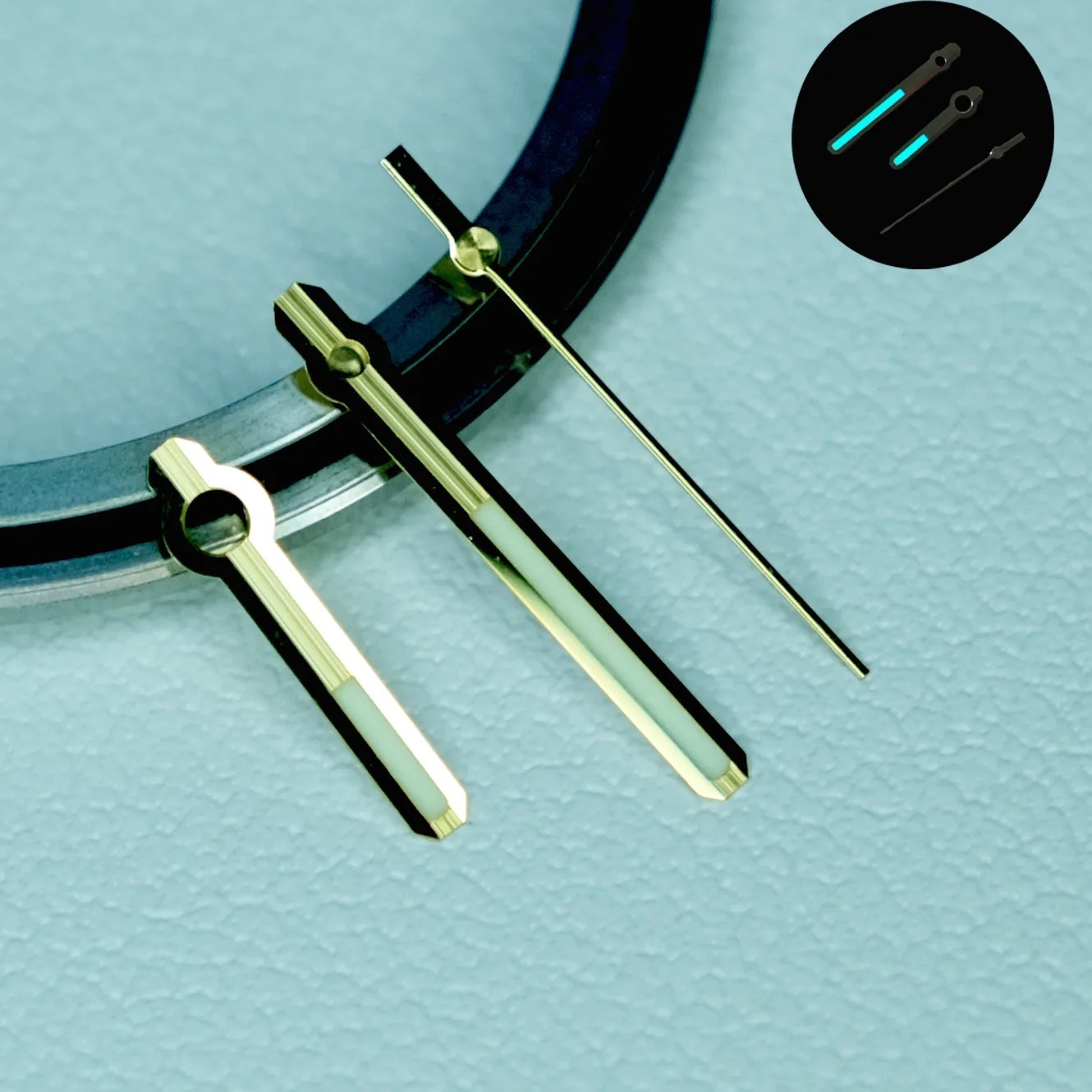 Silver Watch Hands for NH35 NH36 Movement BGW9 Blue Lume Brushed Style