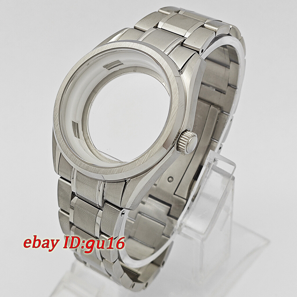 40mm NH35 Watch Case Silver Sapphire glass fit NH35 NH36 movement