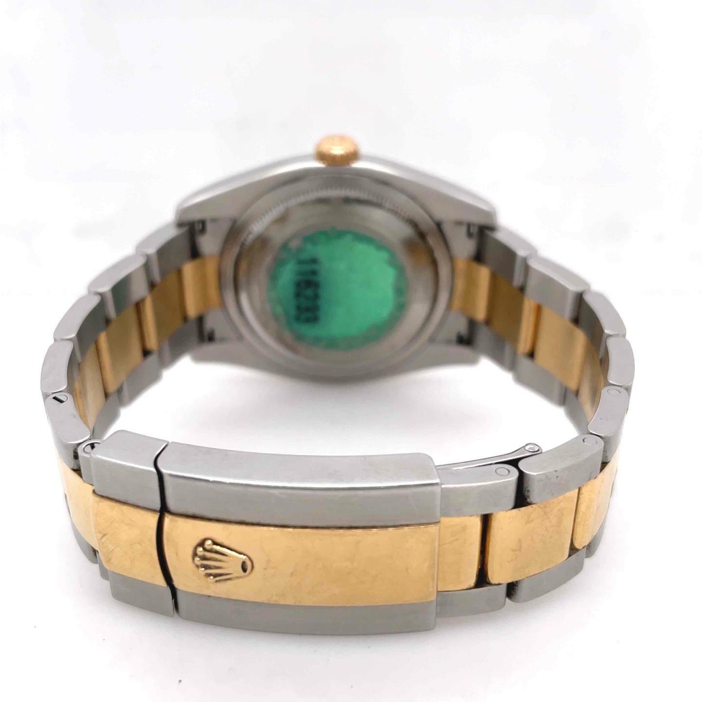 Rolex Datejust Automatic 36 mm 18k Yellow Gold & Steel Tuxedo Dial Unisex 116233