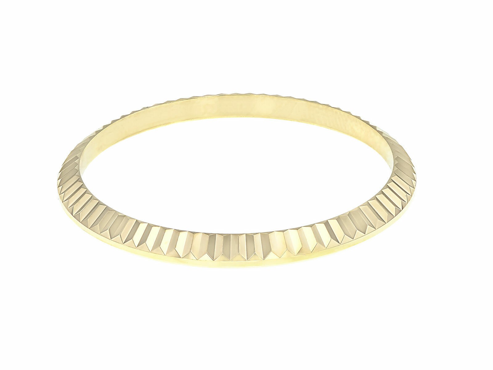 31mm 18 Karat Yellow Gold Fluted Replacement Bezel For Rolex Midsize Datejust